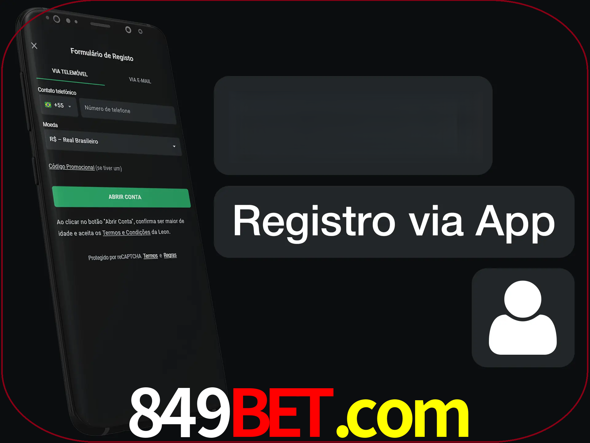 Registre-se com duas etapas usando o aplicativo.