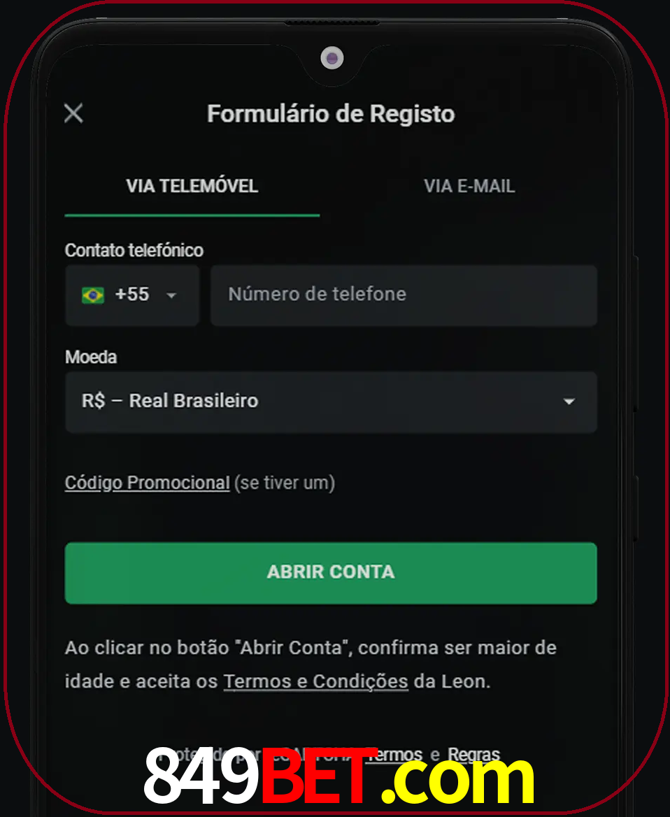 Abra o aplicativo e inicie o processo de registro.