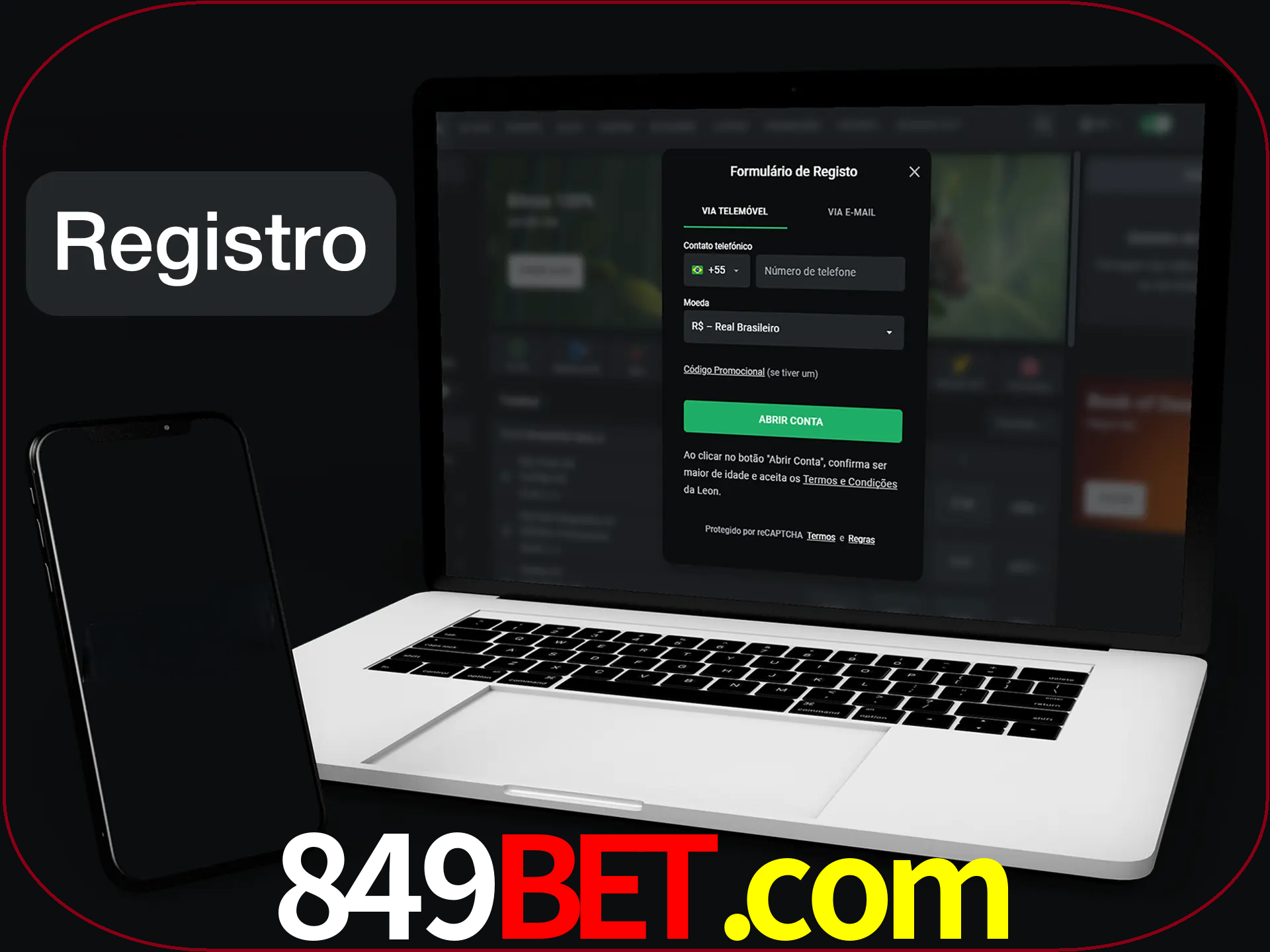 O registro na LeonBet é simples.