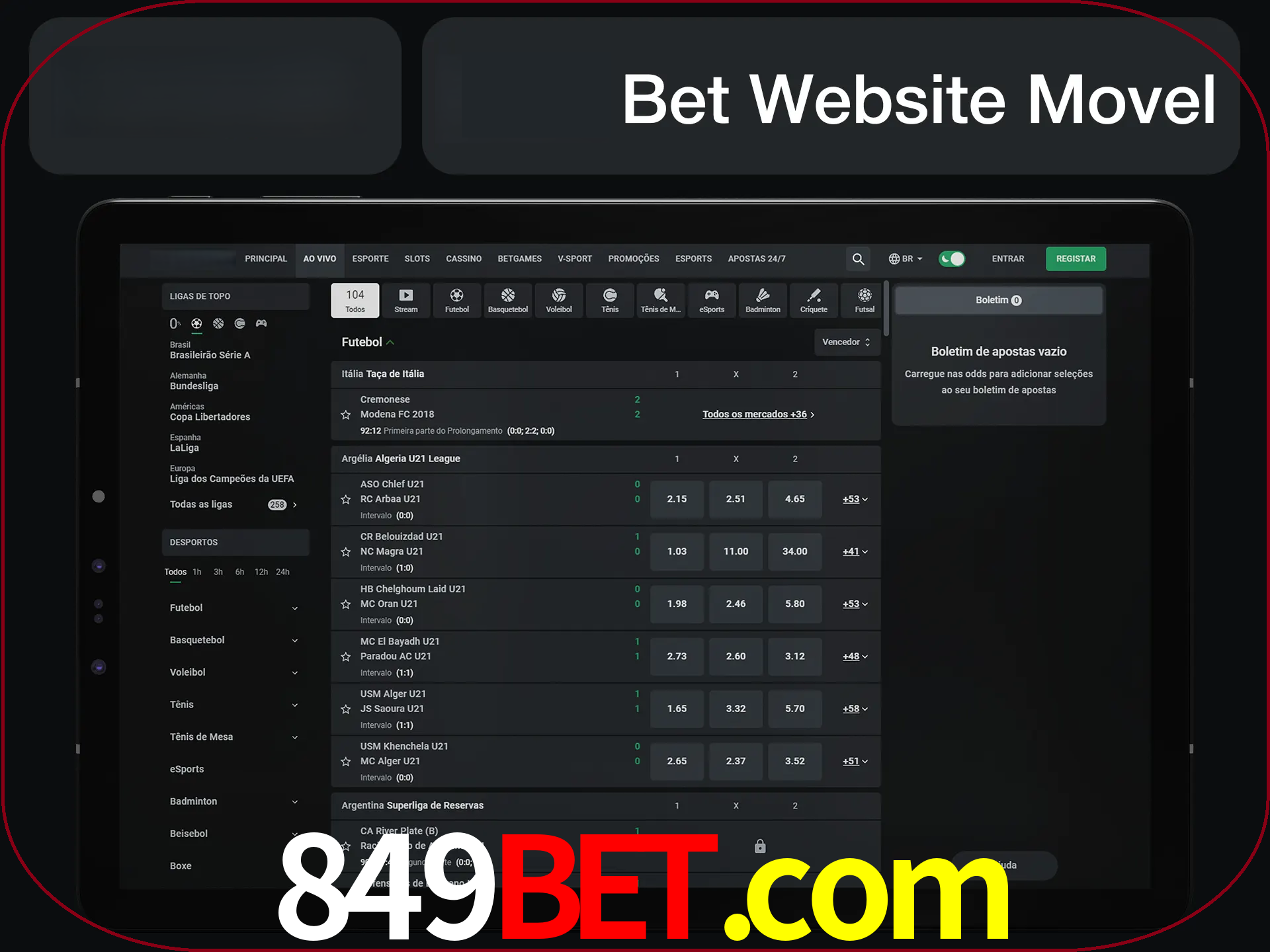 Use nosso website em qualquer dispositivo.
